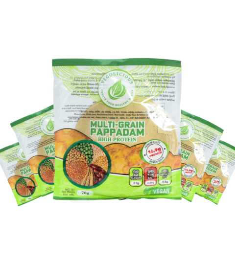 Vegolicious Multi-Grain "High Protein" Pappadam 5 Packs Bundle