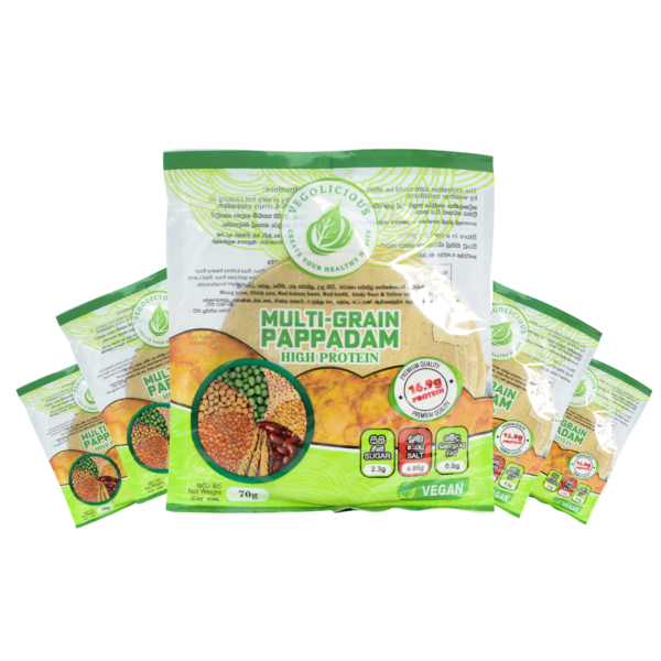 Vegolicious Multi-Grain "High Protein" Pappadam 5 Packs Bundle