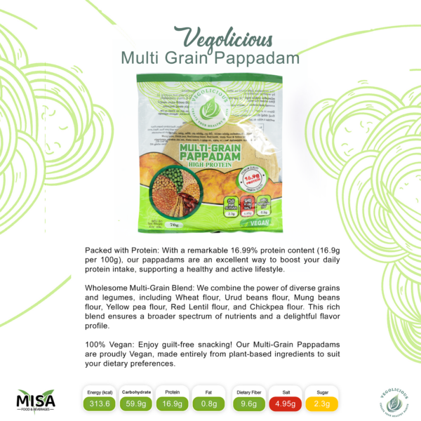 Vegolicious Multi-Grain "High Protein" Pappadam - Image 5